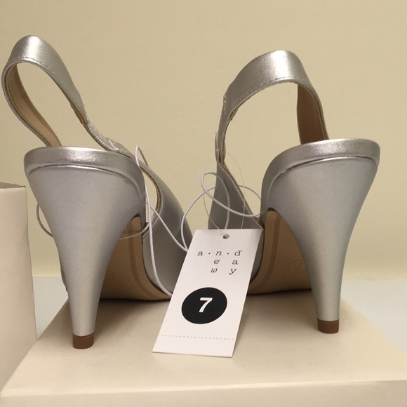 Sz 8 A new day silver slingback pumps 3.5” heels - Picture 5 of 8